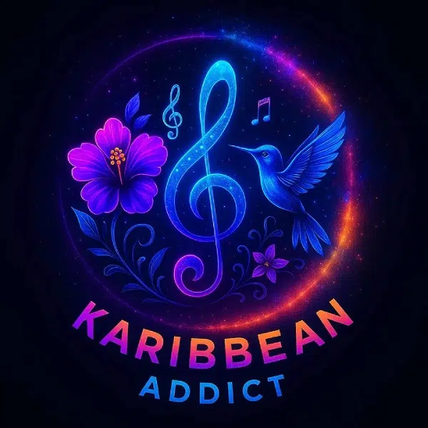 Logo Karibbean Addict avec colibri et note musicale